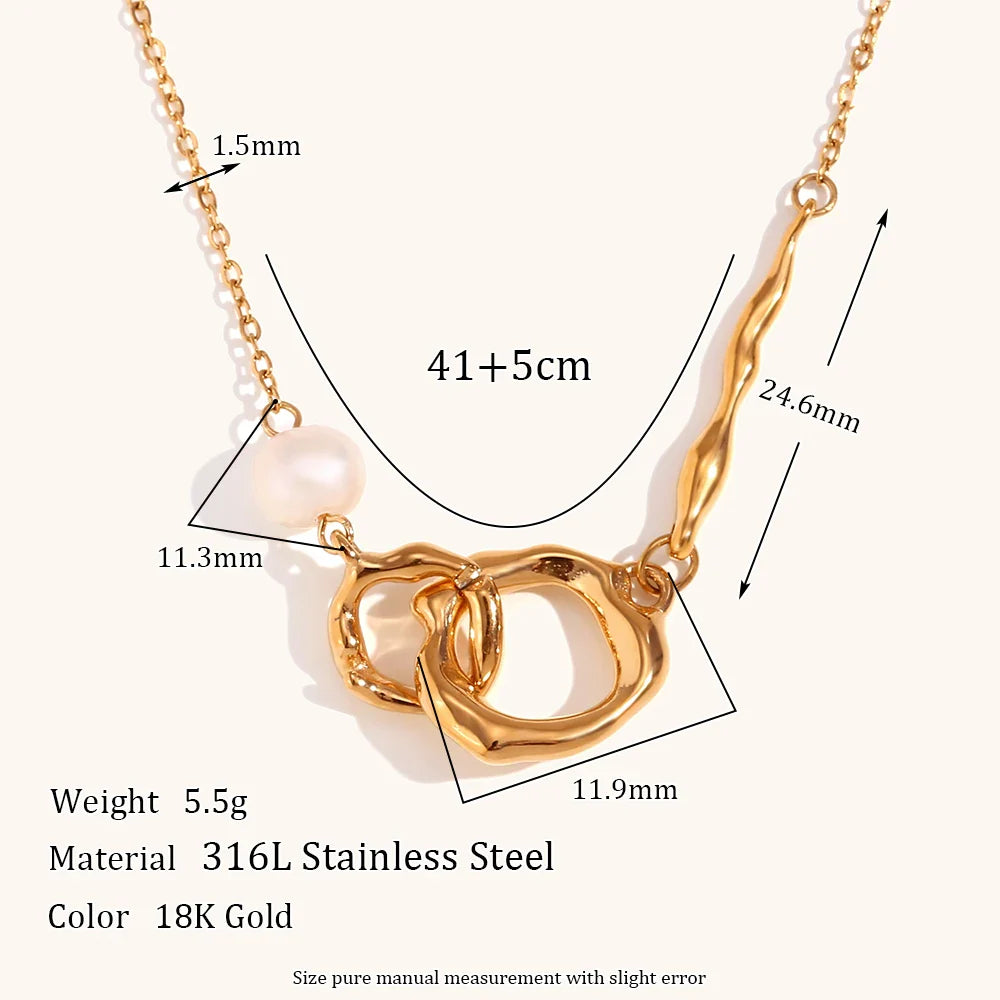 Ciroli Twisted Golden Drop Chain Necklace