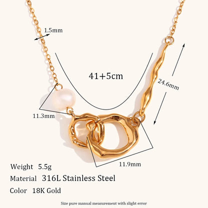 Ciroli Twisted Golden Drop Chain Necklace