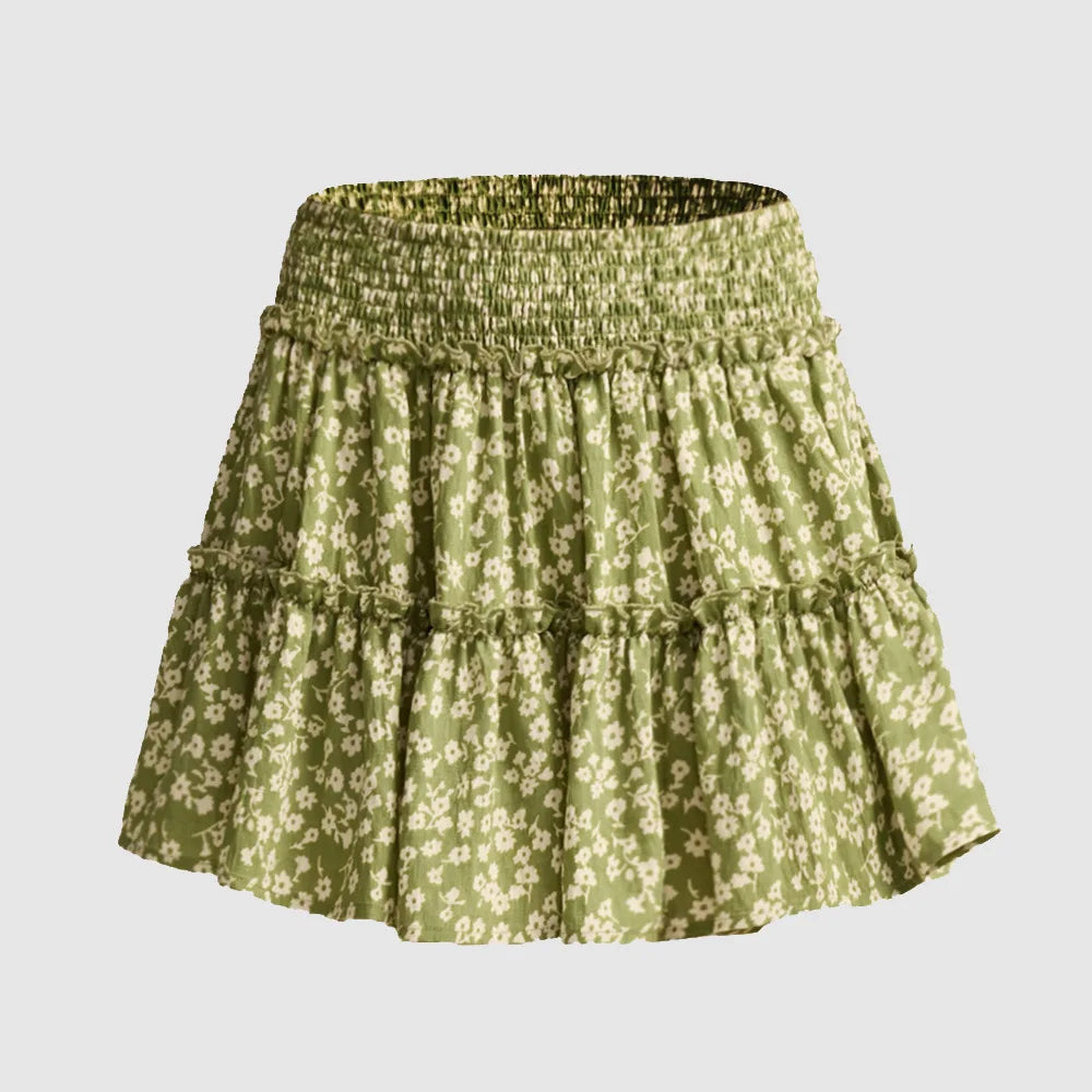 Viora Leopard Ruffle Skirt