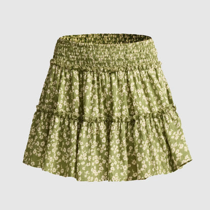 Viora Leopard Ruffle Skirt