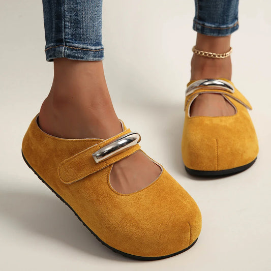 Marlowe Suede Buckle Mules