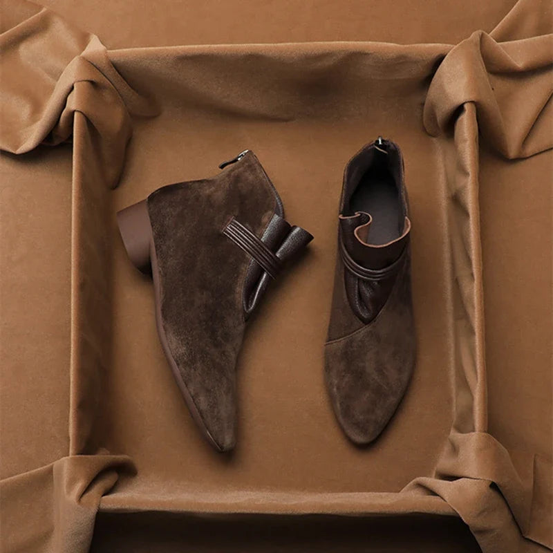 Vivienne Italian Crest Suede Boots