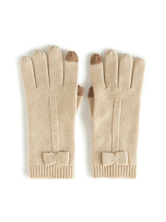 Bow Tied Cashmere Mittens