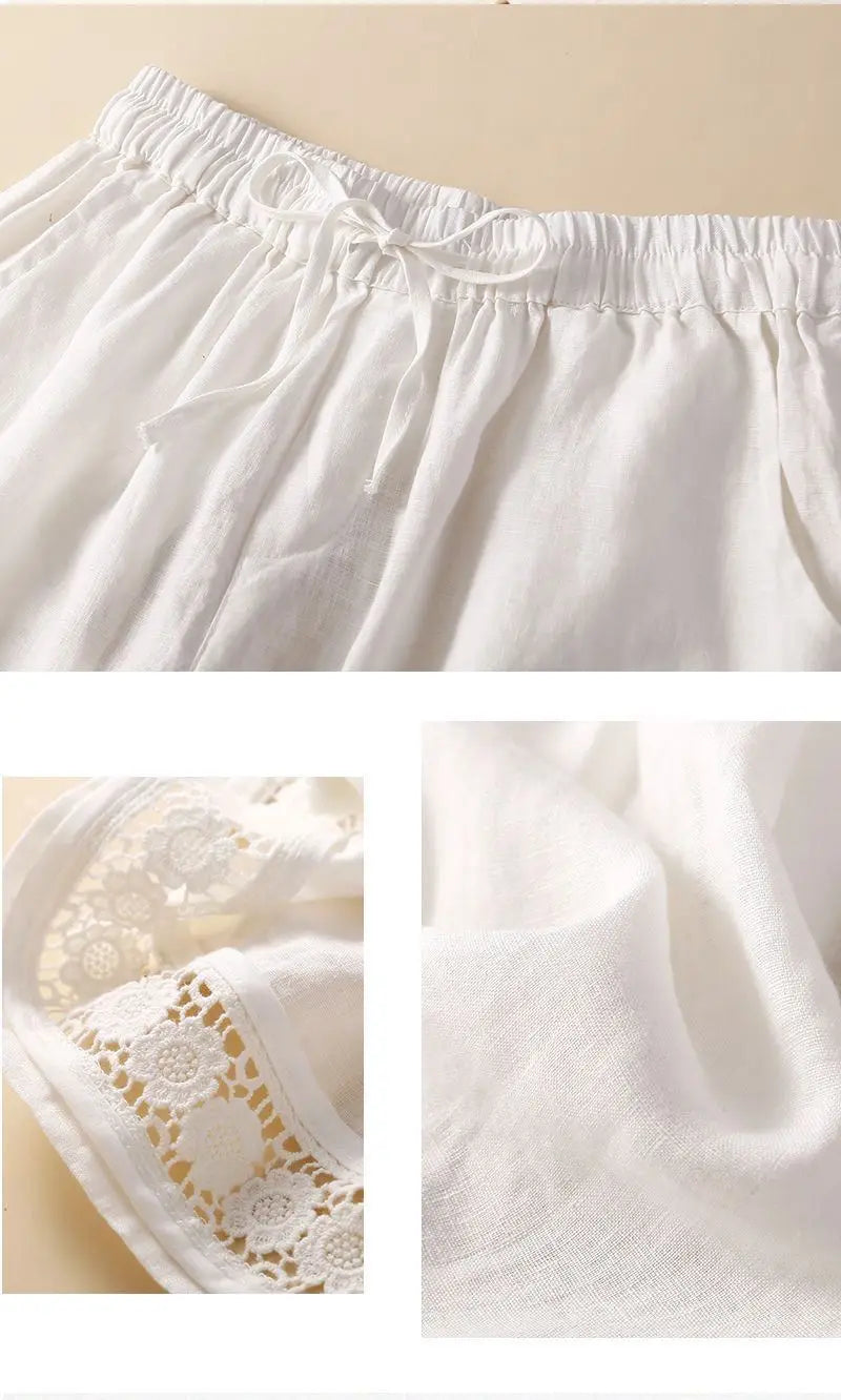 Lenora Embroidered Linen Shorts
