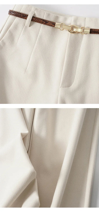 Milano Wide Leg Wool Trousers