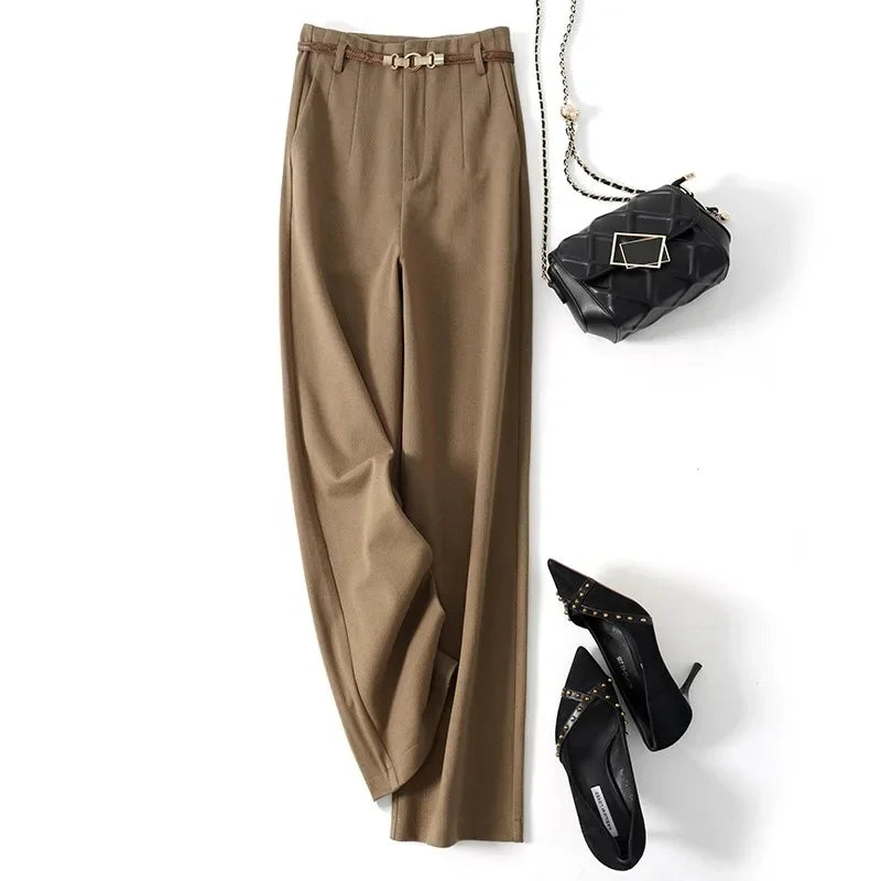Milano Wide Leg Wool Trousers