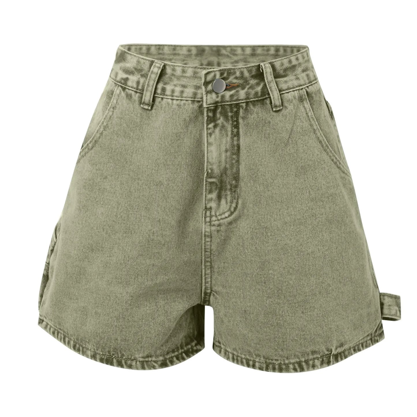 Madison Cotton Denim High-Waist Shorts