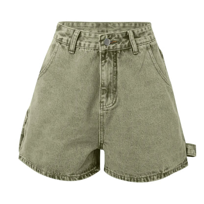 Madison Cotton Denim High-Waist Shorts