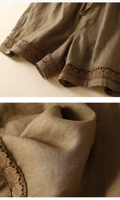 Lenora Embroidered Linen Shorts