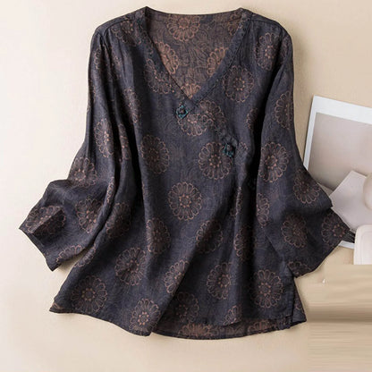 Kaien Crosswrap Linen Blouse