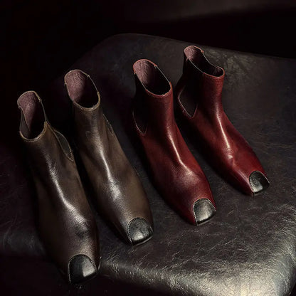 Redmond Square-Toe Leather Boots