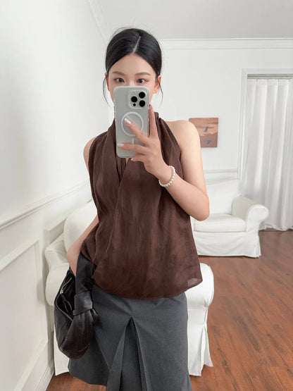 Valienne Drape Linen Vest
