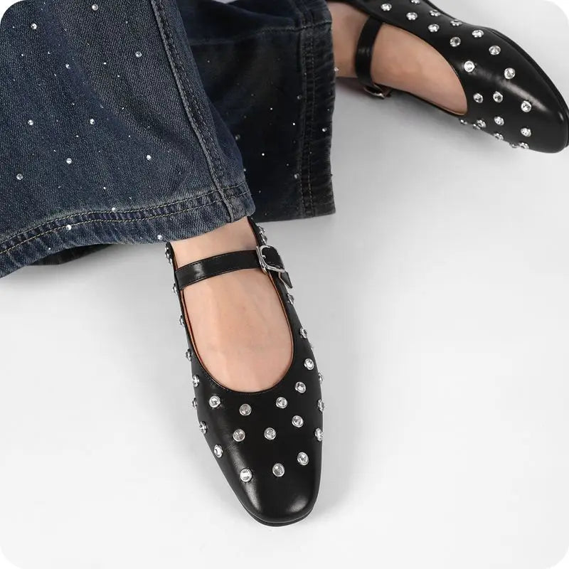Evelyn Studded Mary Janes