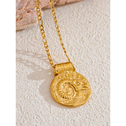 Zodiac Sign Medallion Pendant Necklaces