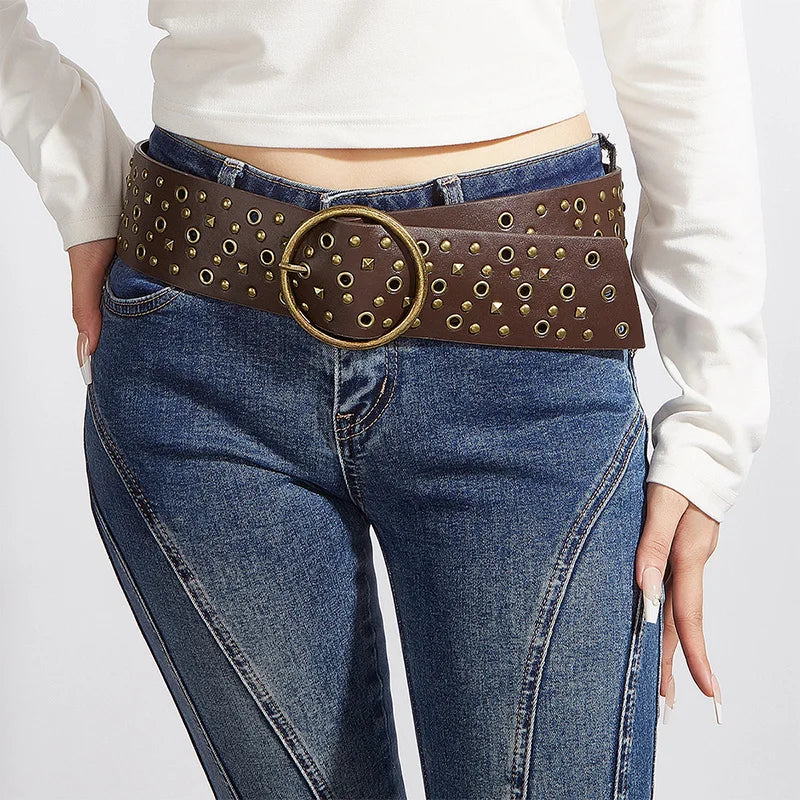 Oversized Women's Leather Belt
