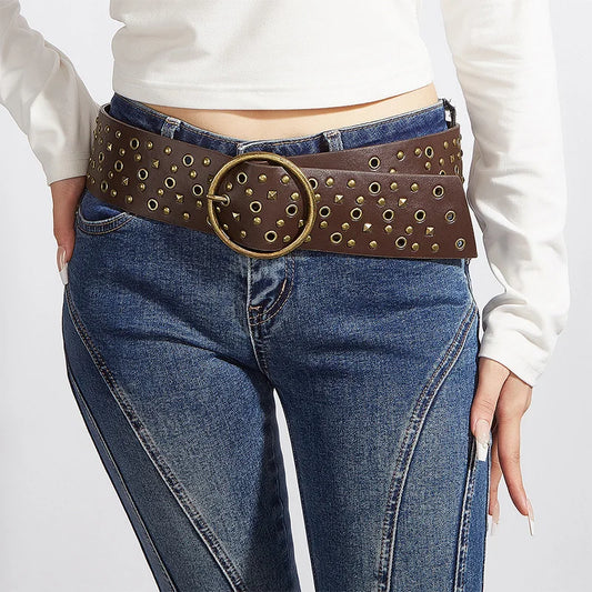 Oversized Women's Leather Belt