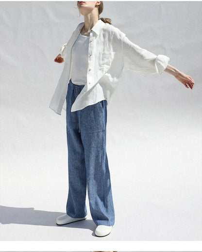 Oversized Linen Blouse