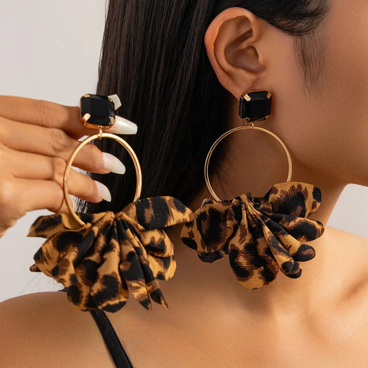 Leopard Pendant Earrings