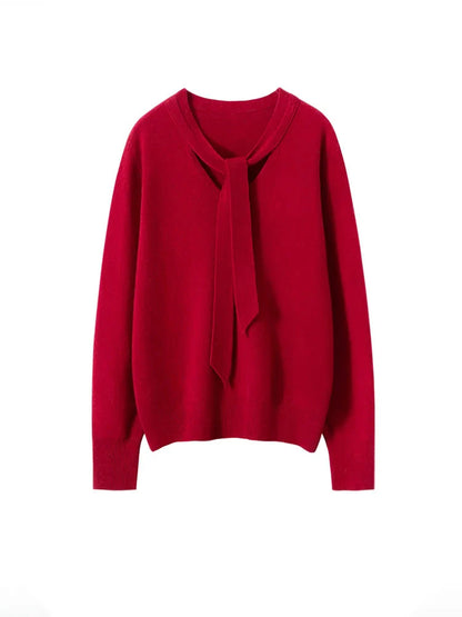 Selene Scarf-Collar Cashmere Pullover