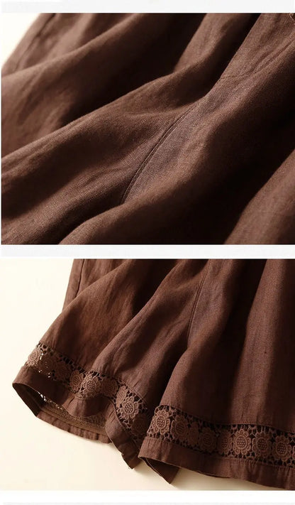 Lenora Embroidered Linen Shorts