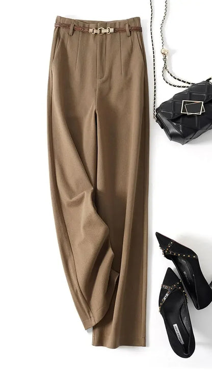 Milano Wide Leg Wool Trousers