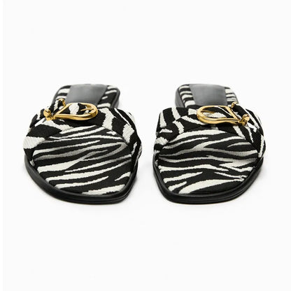 Calvi Italian Leather Cutout Slide Sandal