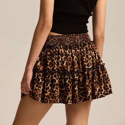 Viora Leopard Ruffle Skirt