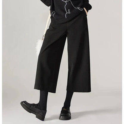 Autumn Woolen Wide Leg Pants