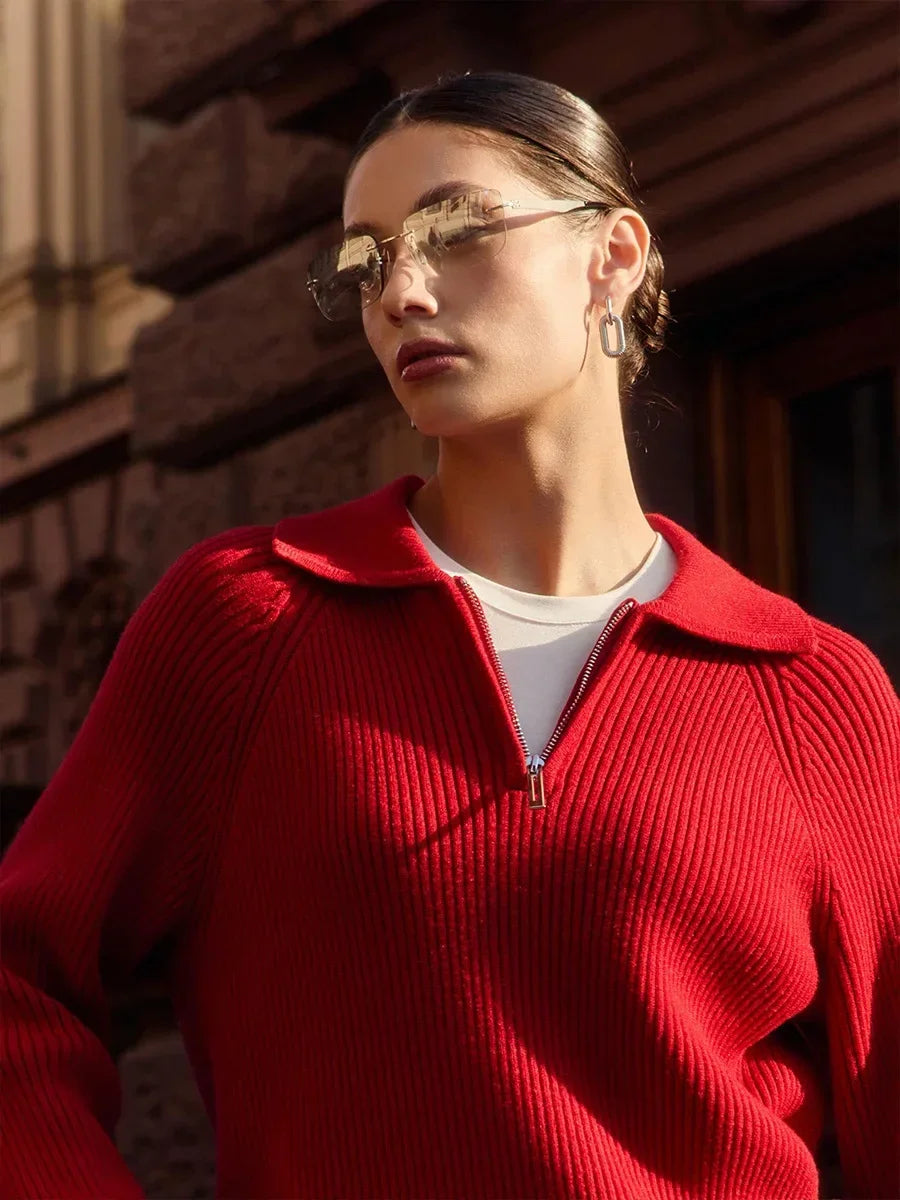 Marceau Ribbed Half-Zip Sweater