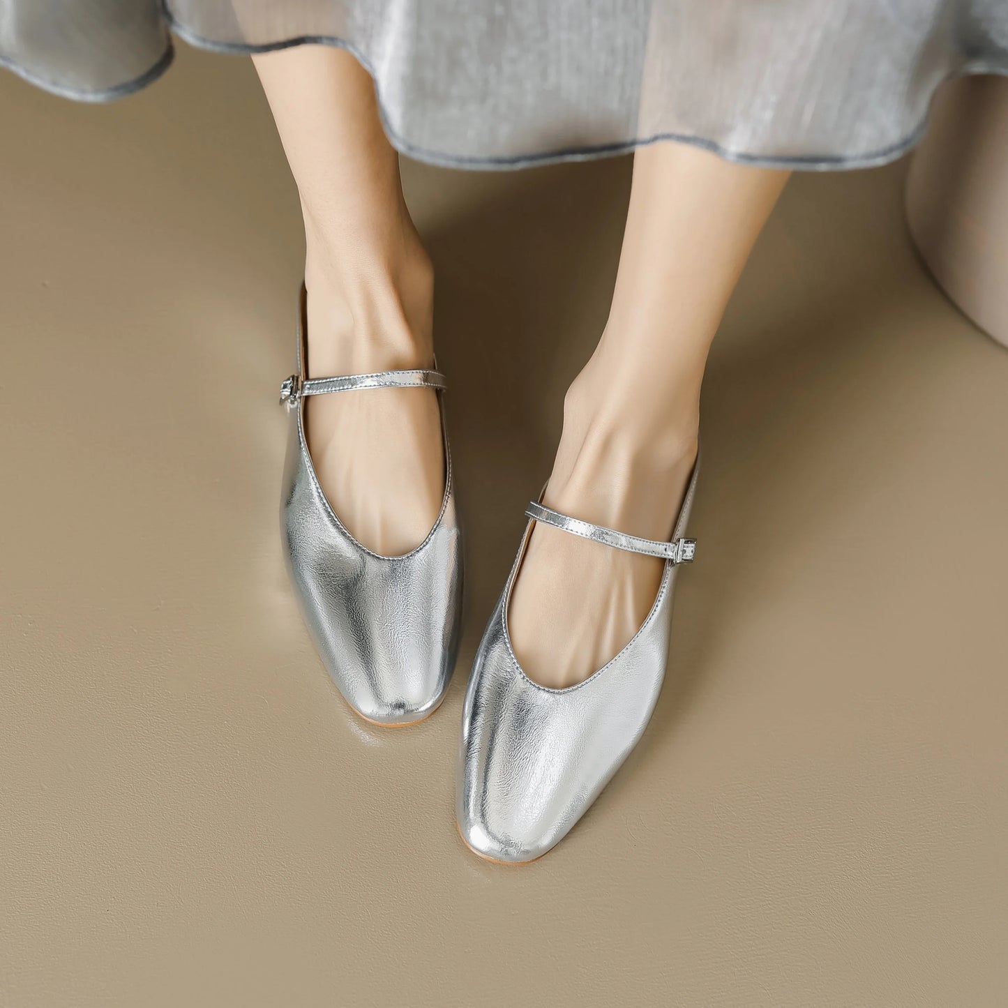 Dahlia Leather Mary Flats