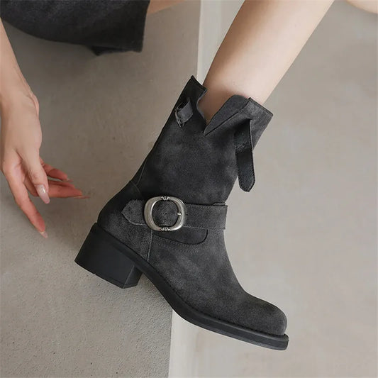 Blackthorn Suede Buckle Boots