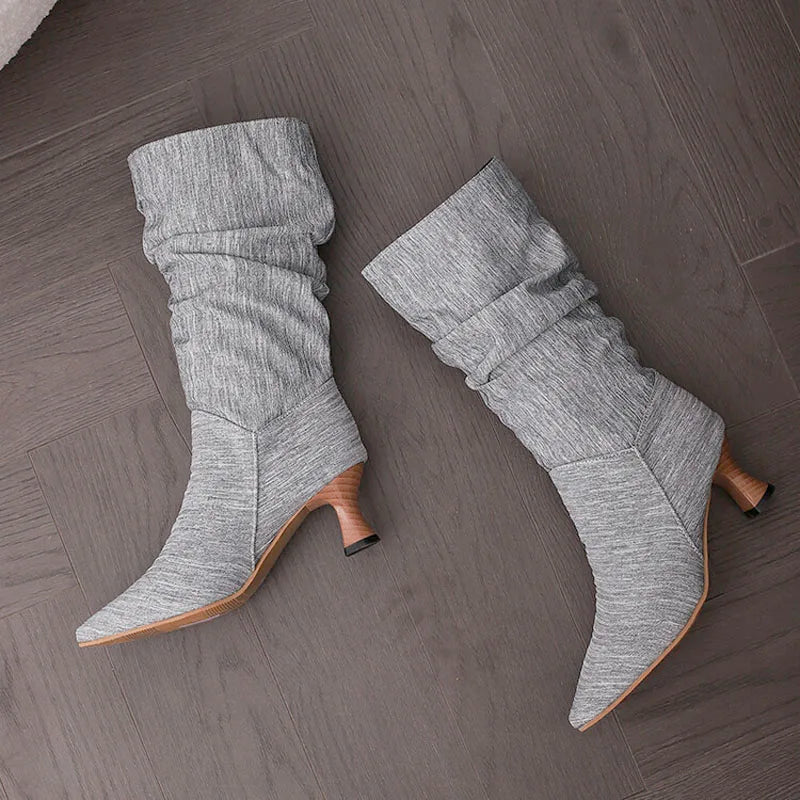 Serene Chic Mid-Calf Heel Boots