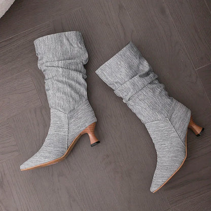 Serene Chic Mid-Calf Heel Boots