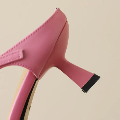 Rosa Belle Leather Heel Mules