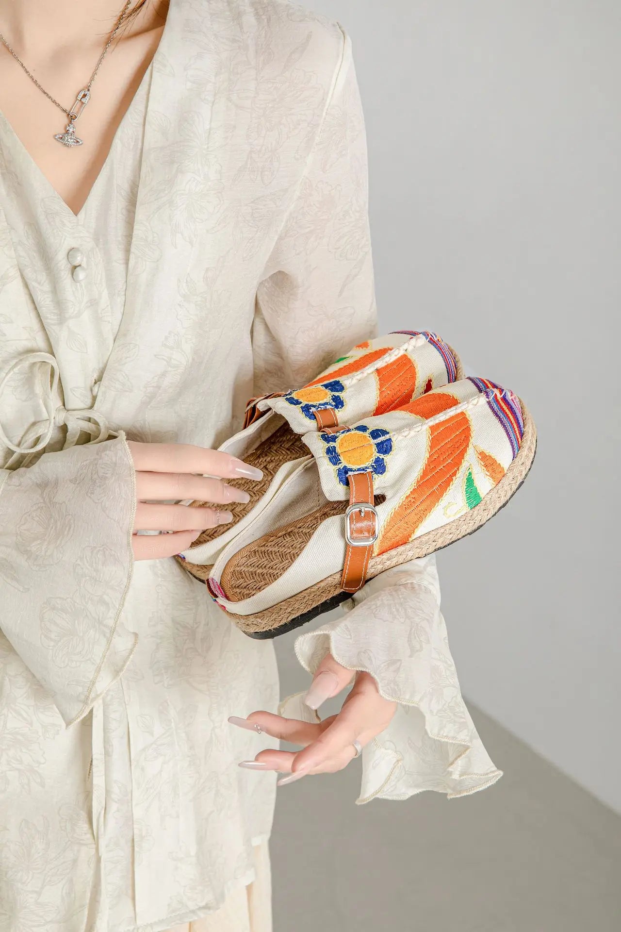Evelyn Rojas Woven Slip-Ons