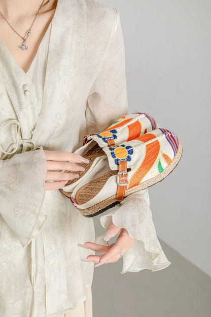 Evelyn Rojas Woven Slip-Ons