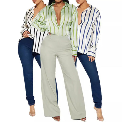 Delaney Satin Stripe Shirt