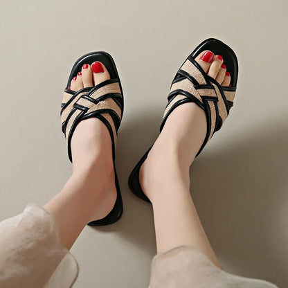 Liora Woven Flat Slides
