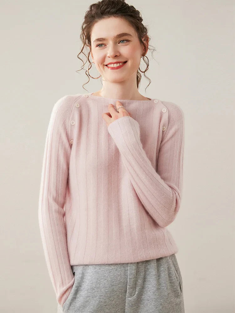 Maribel Buttoned Cashmere Sweater