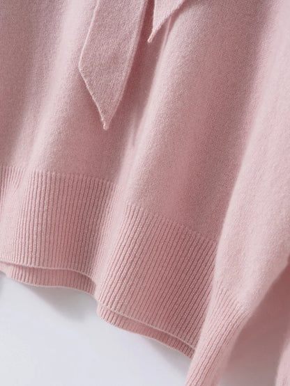 Selene Scarf-Collar Cashmere Pullover