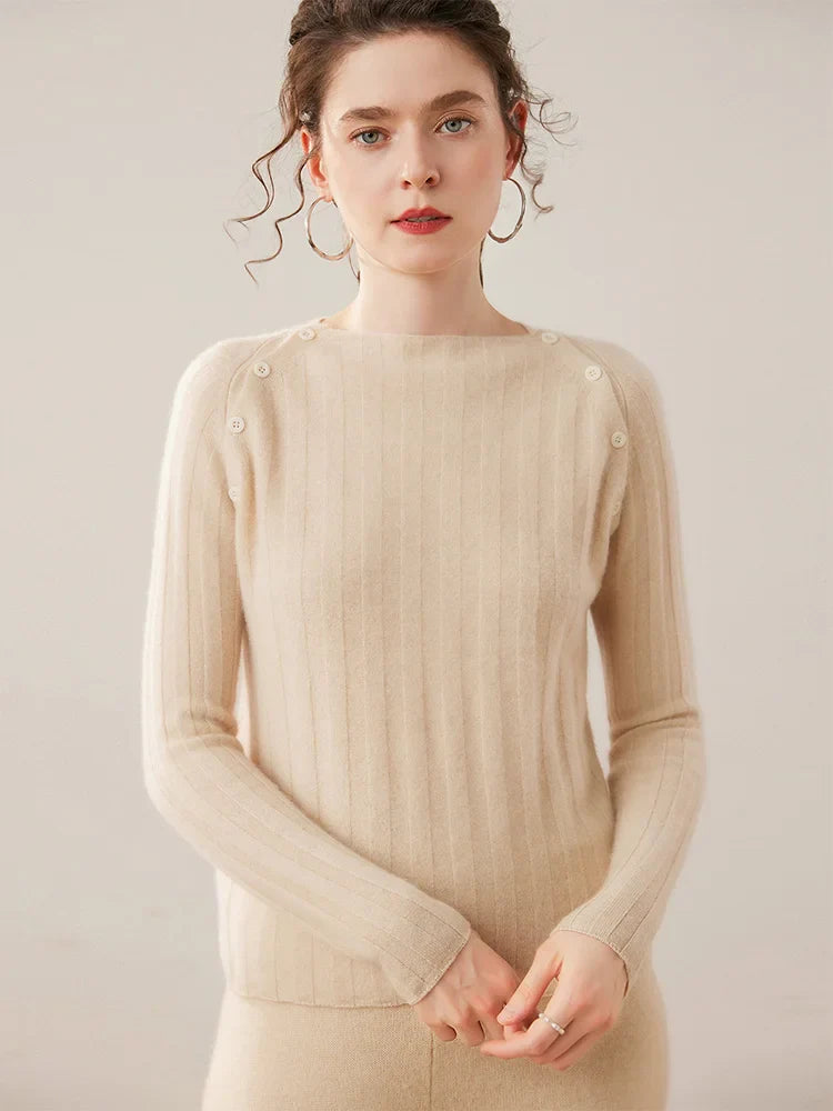 Maribel Buttoned Cashmere Sweater