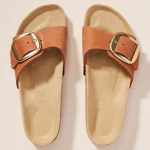Brielle Buckle Cork Slides
