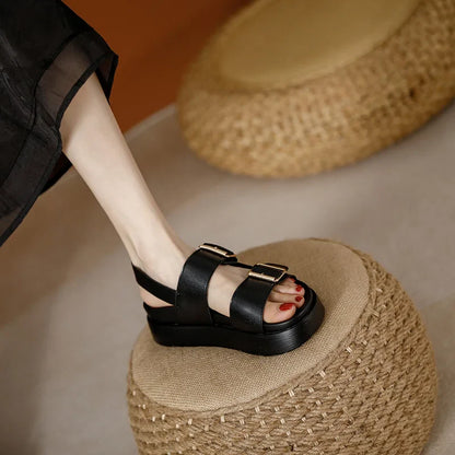 Italian Leather Platform Sandal