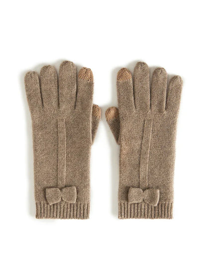 Bow Tied Cashmere Mittens