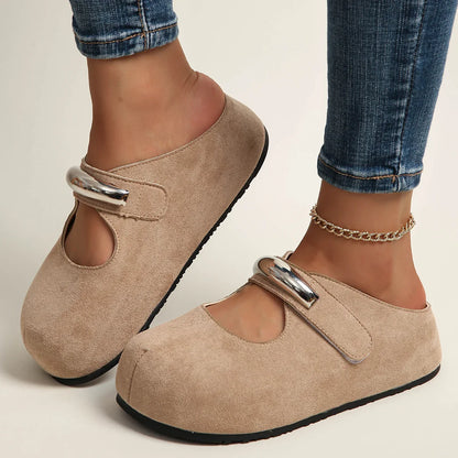 Marlowe Suede Buckle Mules
