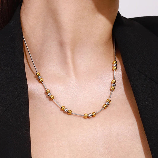 Zora Gold Silver Ball Necklace