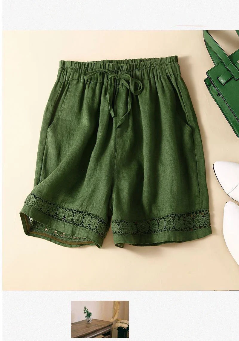 Lenora Embroidered Linen Shorts