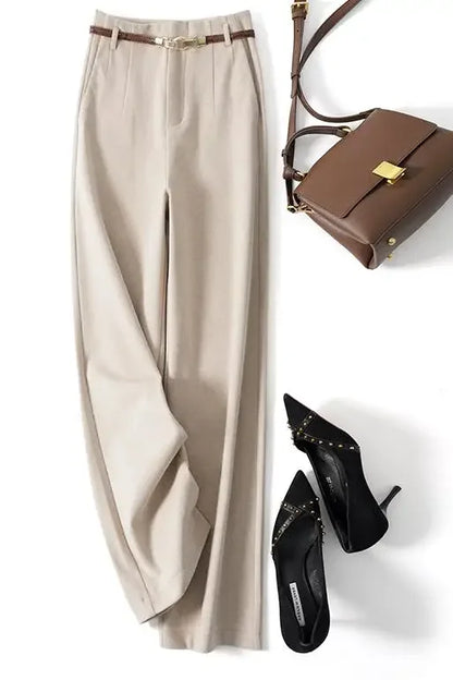 Milano Wide Leg Wool Trousers