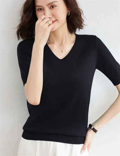 Elysian V-Neck Knit Top