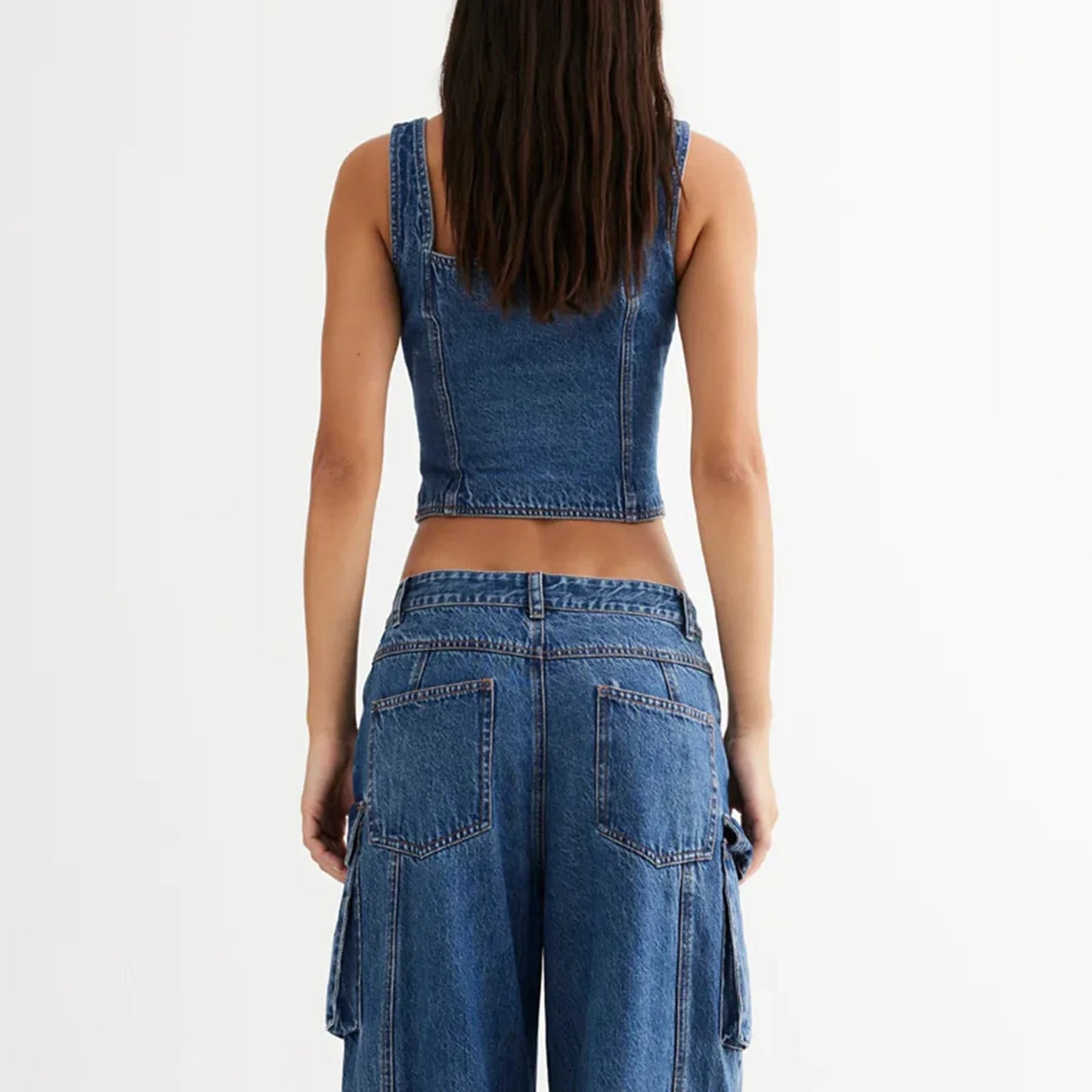 Angelina Denim Vest Top